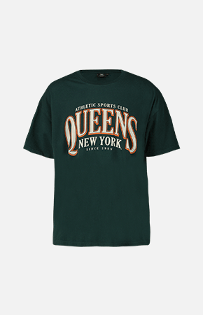 T-shirt oversized Queens Midnight green