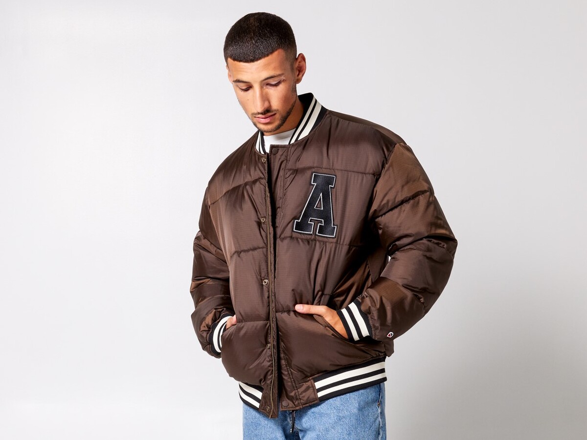 Puffer varsity jacket