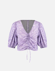 Top with Puff Sleeves Lilac