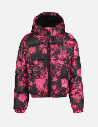 Winter jacket print Flower pink