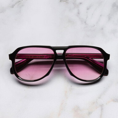 Frontal image of 9782 Aviator Sunglasses with marble background
