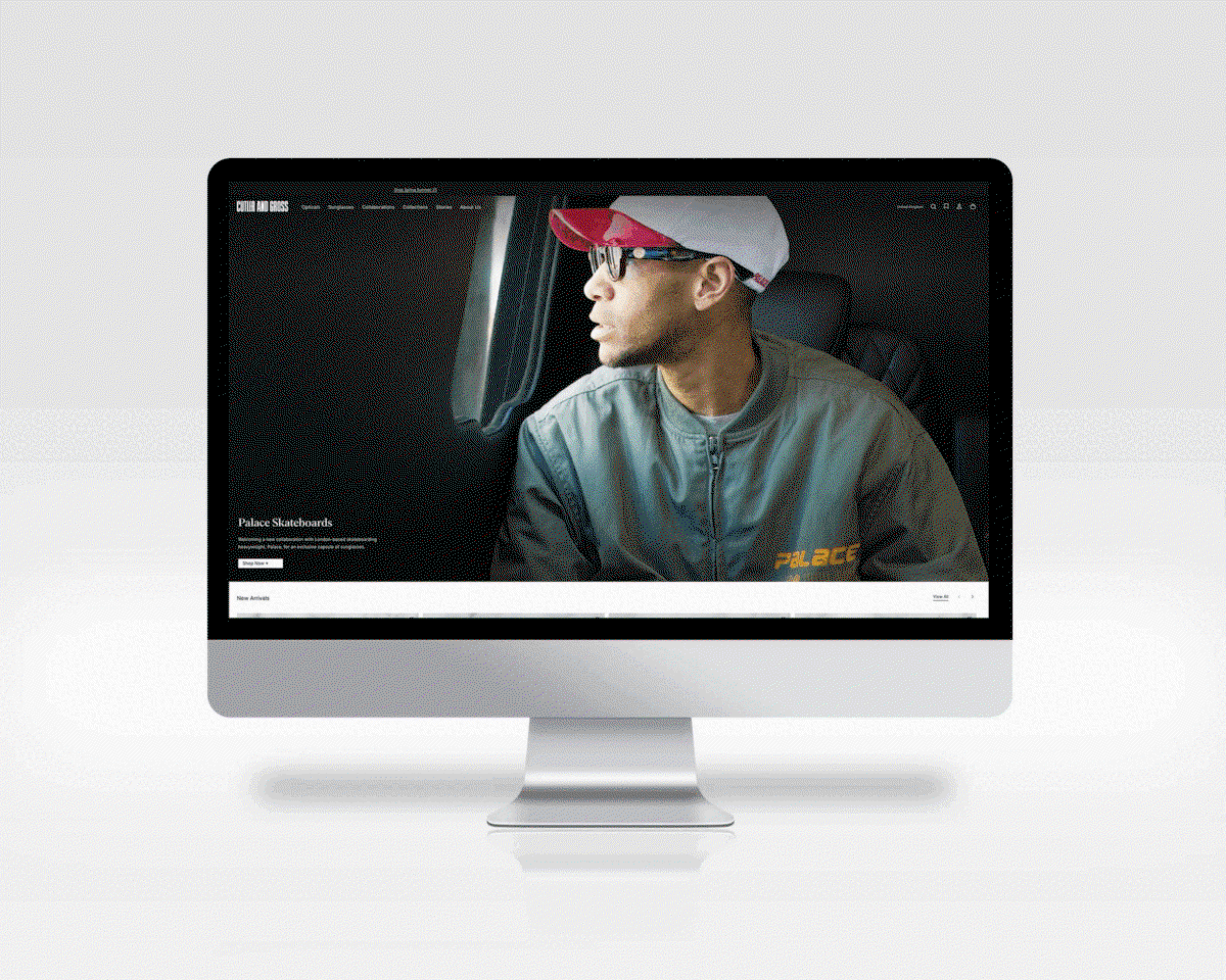 Image of comupter screen scrolling through the new website, including the homepage, product pages and collection pages.