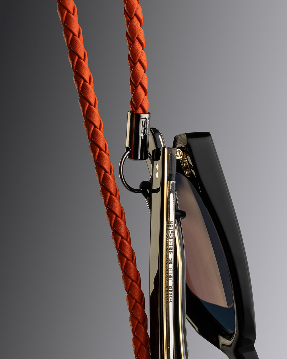 An Image of the Cutler and Gross Leather Glasses Cord in Natural Ochre