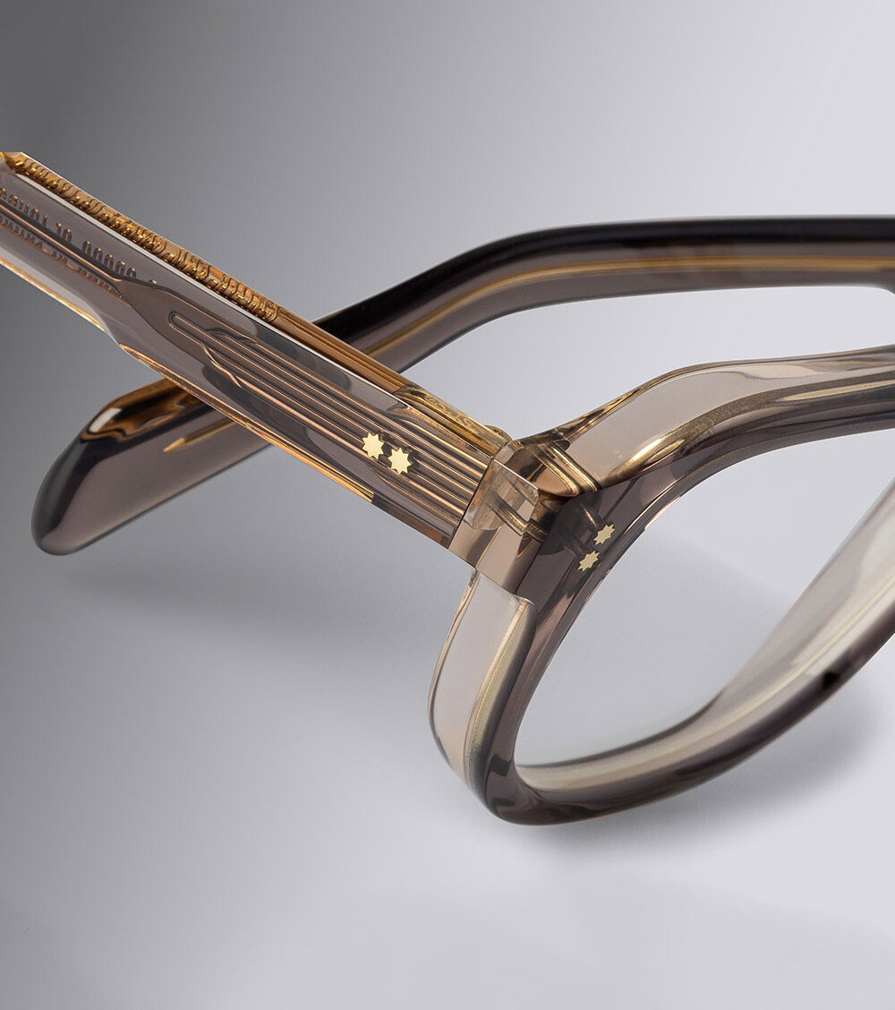 An Image of Cutler and Gross GR14 Aviator Opticals in Grey on Granny Chic