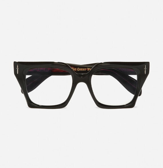 Image of The Great Frog Prometheus Square Opticals in Black on Red with grey background