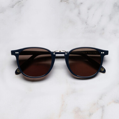 1007 Kingsman Round Sunglasses in Marine Blue.