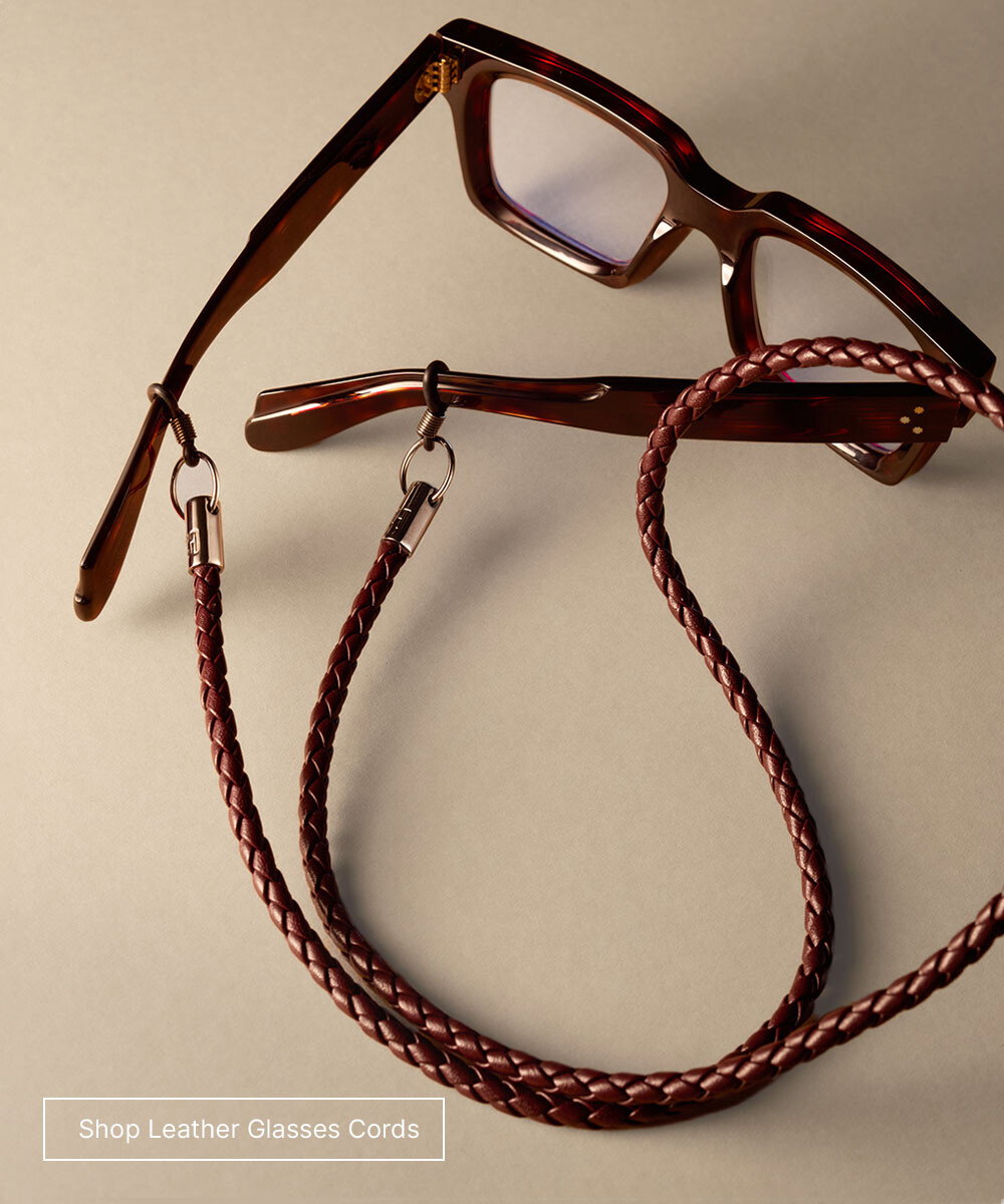 Smooth Nappa leather glasses cords make the perfect gift, presented in a range of shades.
