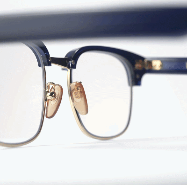 0004 Kingsman Round Opticals in Classic Navy Blue.