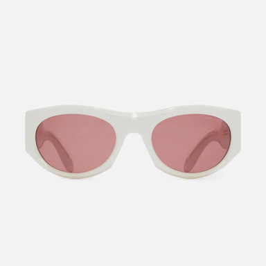 An Image of 9276 Wrap Sunglasses in White Ivory
