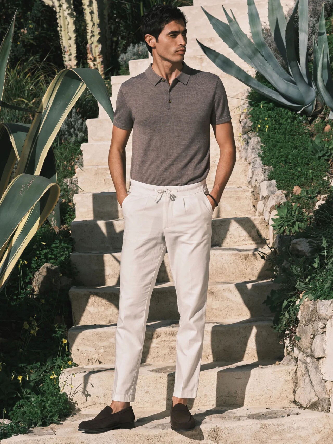 The Beige Marquise Linen Trousers | John Henric