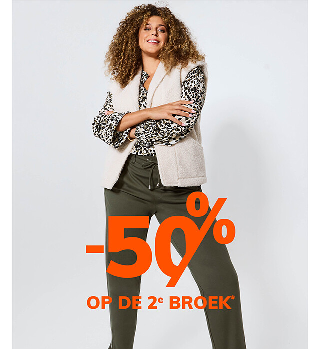 -50% op de tweede broek