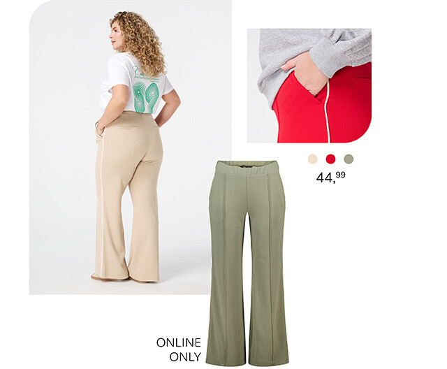 Broek met siernaden