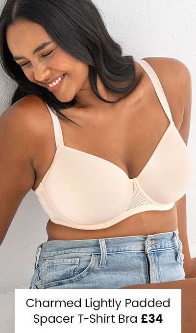 Charmed Lightly Padded Spacer T-Shirt Bra - Pearl