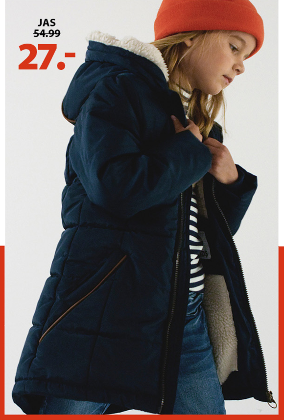 blauwe jas parka