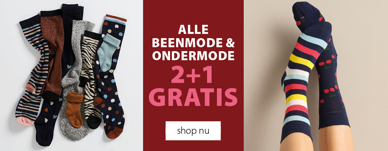 alle beenmode & ondermode 2+1 gratis