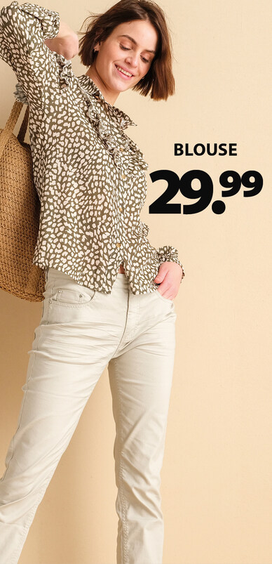 blouse met ruche v-design