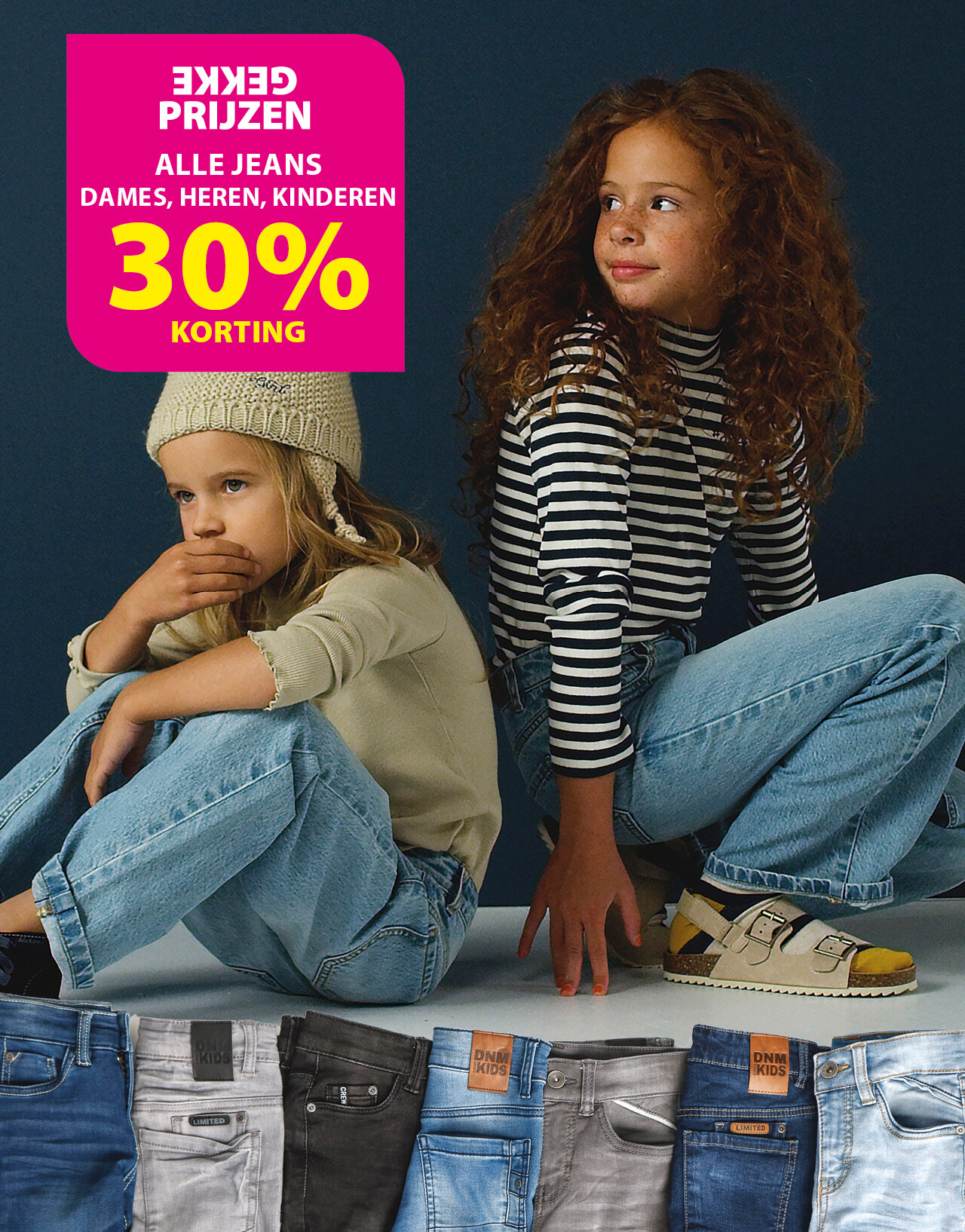 30% korting op alle jeans