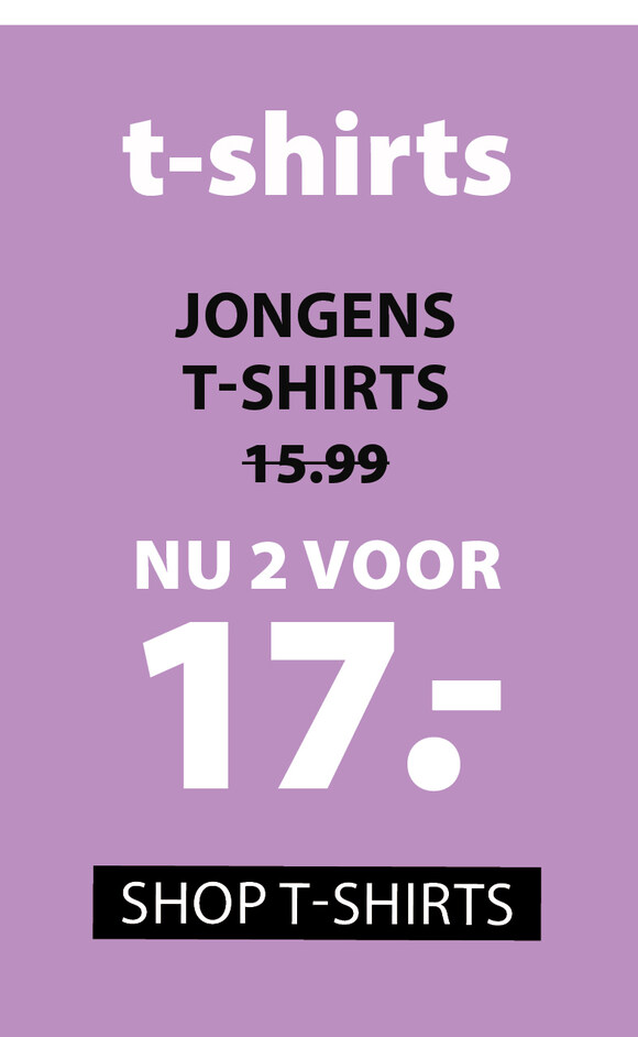 T-shirts 2 voor 17.-