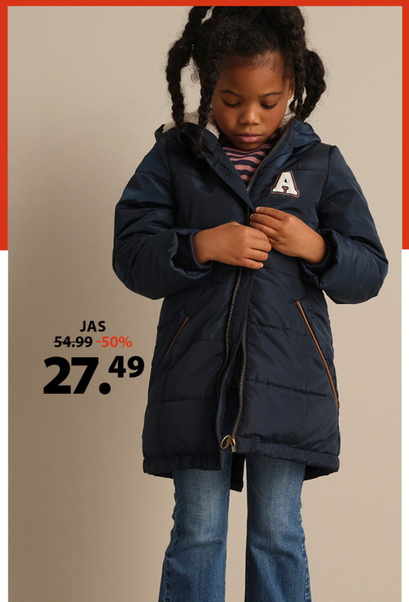 blauwe jas parka