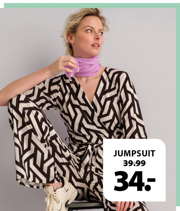 overslagjumpsuit korte mouw