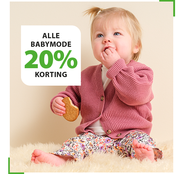 alle babymode 20% korting