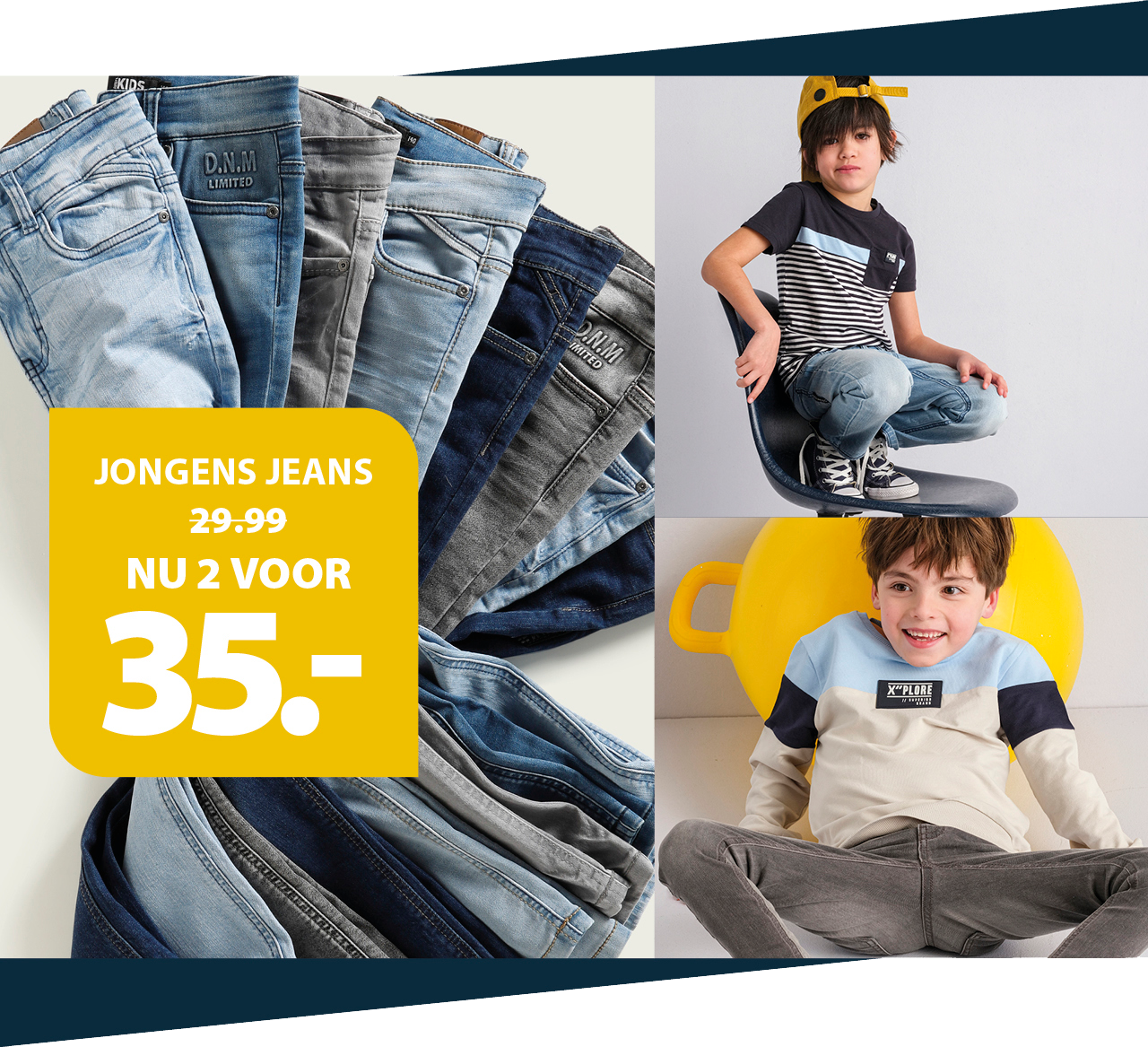 jongensjeans 2 voor 35.-