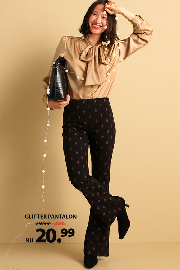 flared fit glitter pantalon