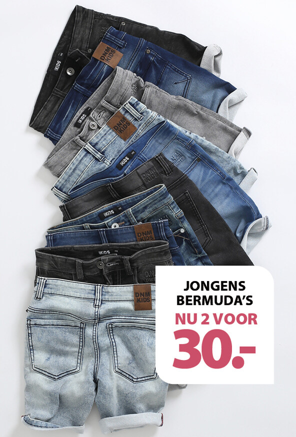 jongens bermuda's 2 voor 30.-