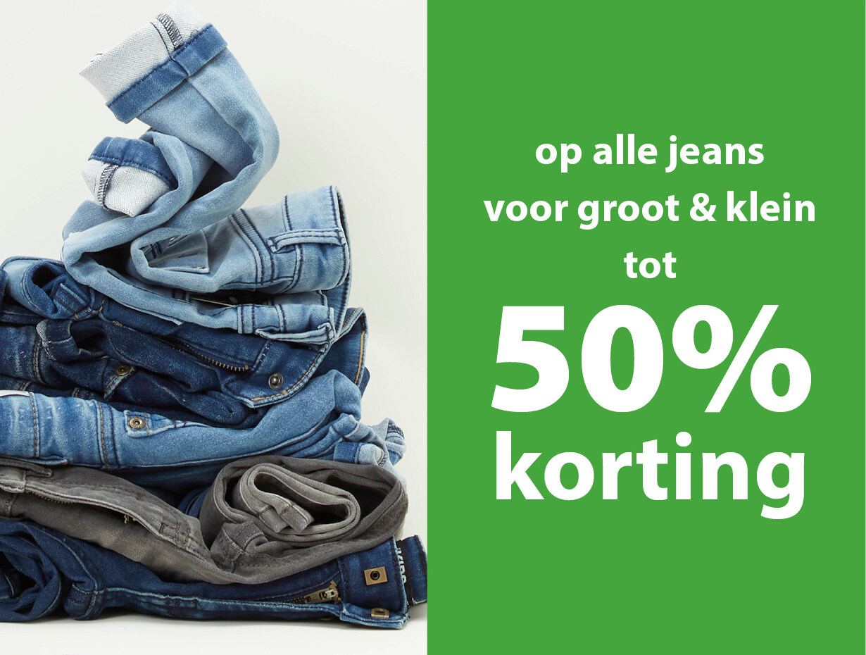 jeans tot 50% korting