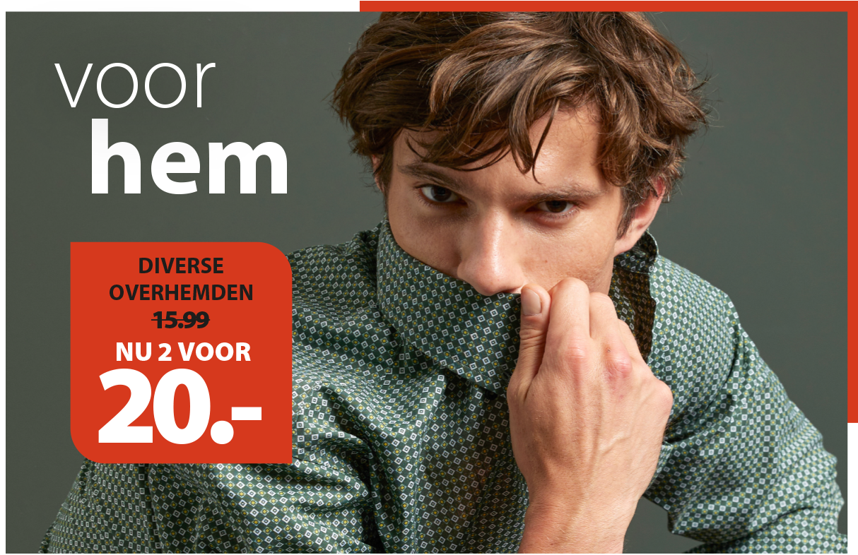 Heren overhemden 2 voor 20 euro