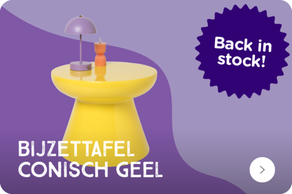 Bijzettafel Conisch Geel