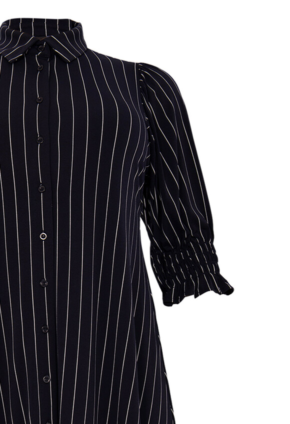 Jurk met knopen DOLCE PINSTRIPE-blue-38/40