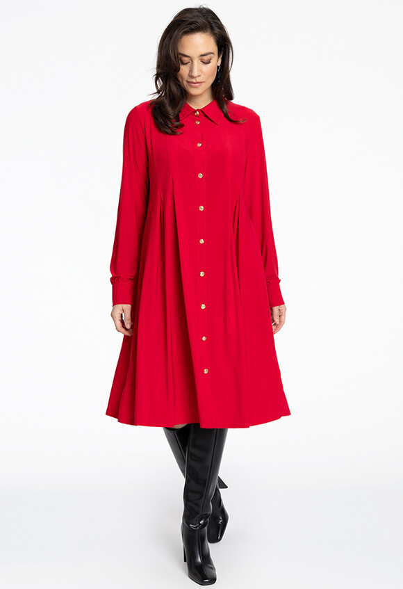 Jurk plooien DOLCE-red -42/44