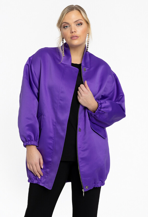 Bomber lang SATIN-purple -42/44